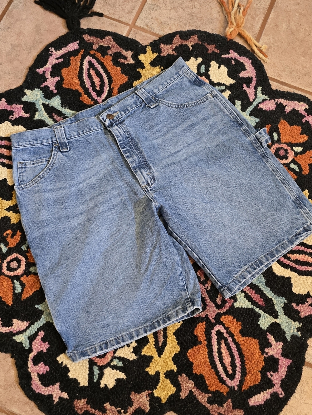 🔥🔥y2k Wrangler Classic Light Blue Denim Carpenter Shorts🔥🔥 SIZE 36 skater